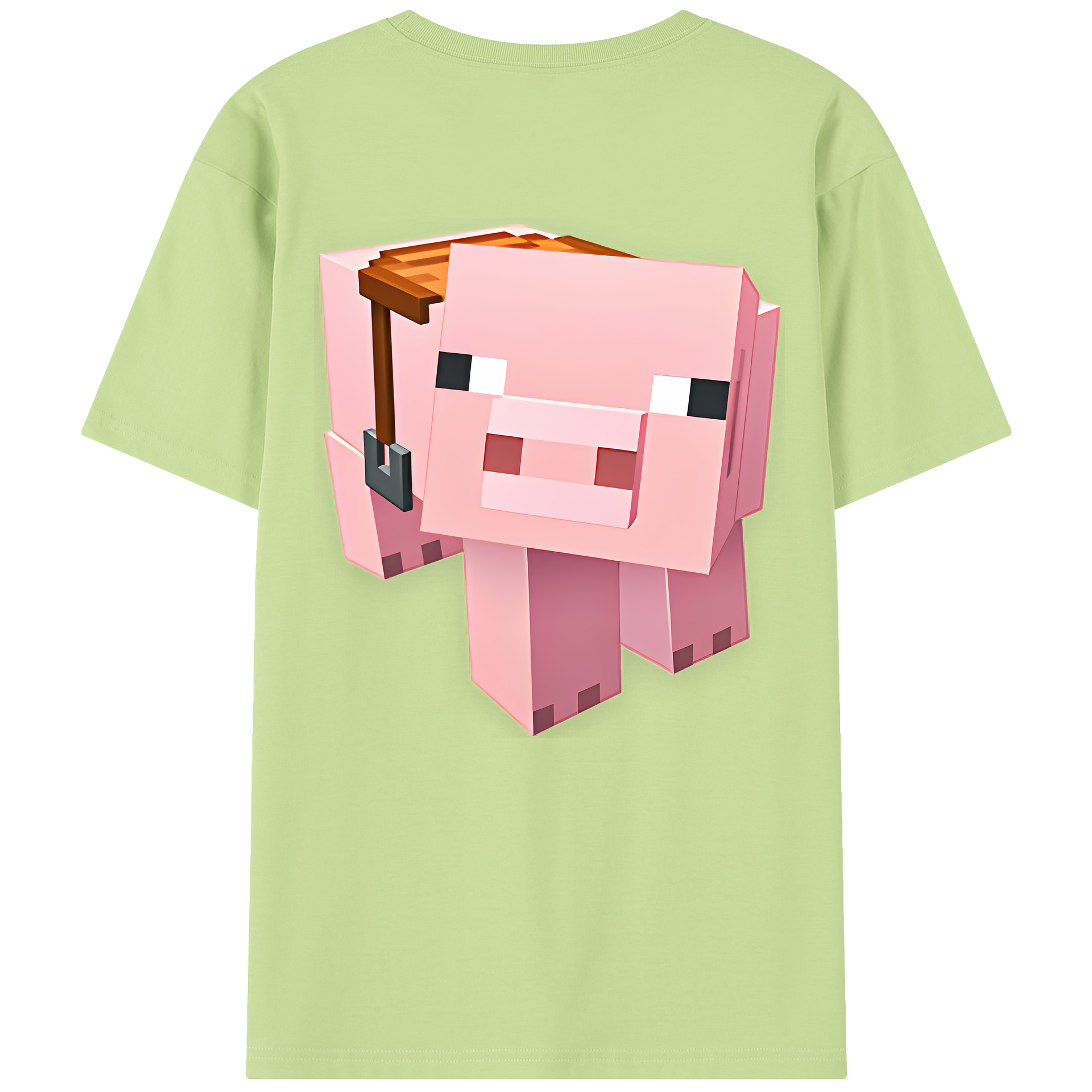 （画像用） マインクラフト ブロックの世界 Minecraft MC Block world 綿100％半袖Tシャツ（背面プリント）